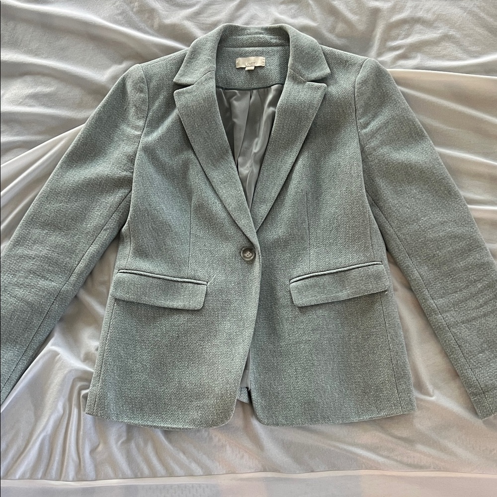 LOFT Light Blue Single-Button Tailored Blazer - image 1